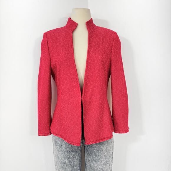 St. John Refined Knit Blazer Jacket in Poppy Size 6 NWT - Picture 2 of 12